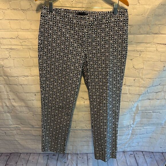 Talbots Hampshire Black & White Print Ankle Pants Woman’s size 10 - Picture 1 of 5